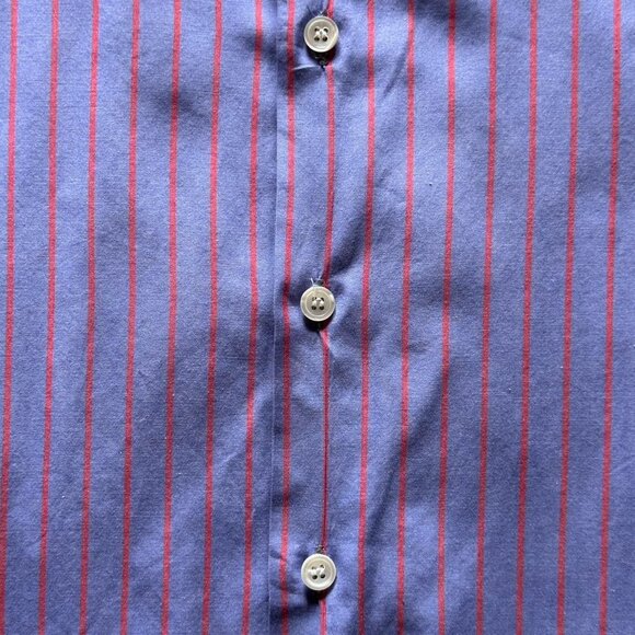 ymc blue orange striped button up shirt - Picture 2 of 5